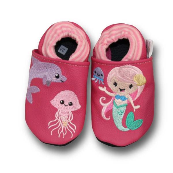 Krabbelschuhe Meerjungfrau, Delfin & Qualle